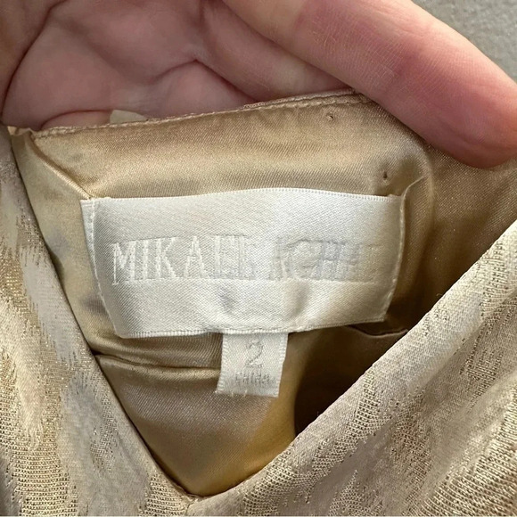 Mikael Aghal Women's Sleeveless V-Neck Linen Blend Part Dress Size 2 GUC - Picture 4 of 9